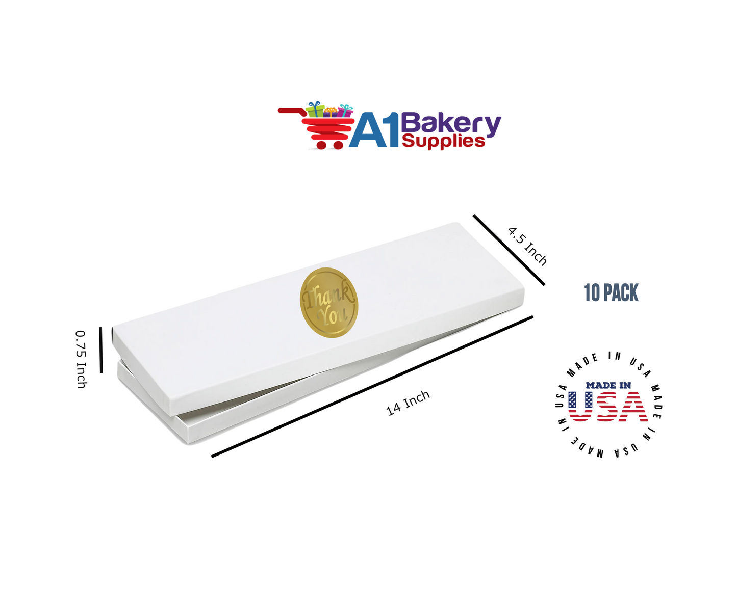 White Men's Tie Gift Boxes Socks Gift Boxes 10 pack with Gold Thank You Sticker