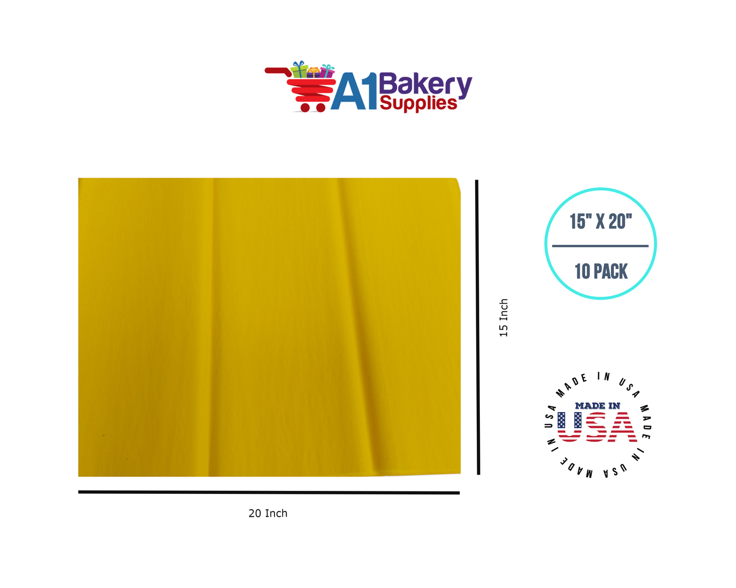 Dandelion Tissue Paper Squares, Bulk 10 Sheets, Premium Gift Wrap and Art Supplies for Birthdays, Holidays, or Presents by A1BakerySupplies, Small 15 Inch x 20 Inch