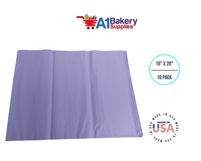 Soft Lavender Tissue Paper Squares, Bulk 10 Sheets, Premium Gift Wrap and Art Supplies for Birthdays, Holidays, or Presents by A1BakerySupplies, Large 15 Inch x 20 Inch