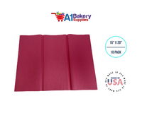 Cranberry Tissue Paper Squares, Bulk 10 Sheets, Premium Gift Wrap and Art Supplies for Birthdays, Holidays, or Presents by A1BakerySupplies, Small 15 Inch x 20 Inch