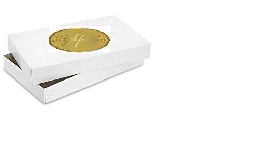 White Apparel Box for Men Shirts Gift Wrap Packaging Boxes, 15 x 9 1/2 x 2" - 100 Pack, Large