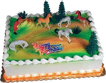A1 Bakery Supplies Cake Decorating Kit — Horses Zoo Cupcake & Cake Topper Set for Birthdays, Baby Showers & Themed Parties — Reusable Food-Safe Plastic Figurines, Made in USA