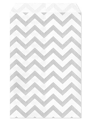 My Craft Supplies 4 X 6 Silver Gray Chevron Paper Bags Set of 100