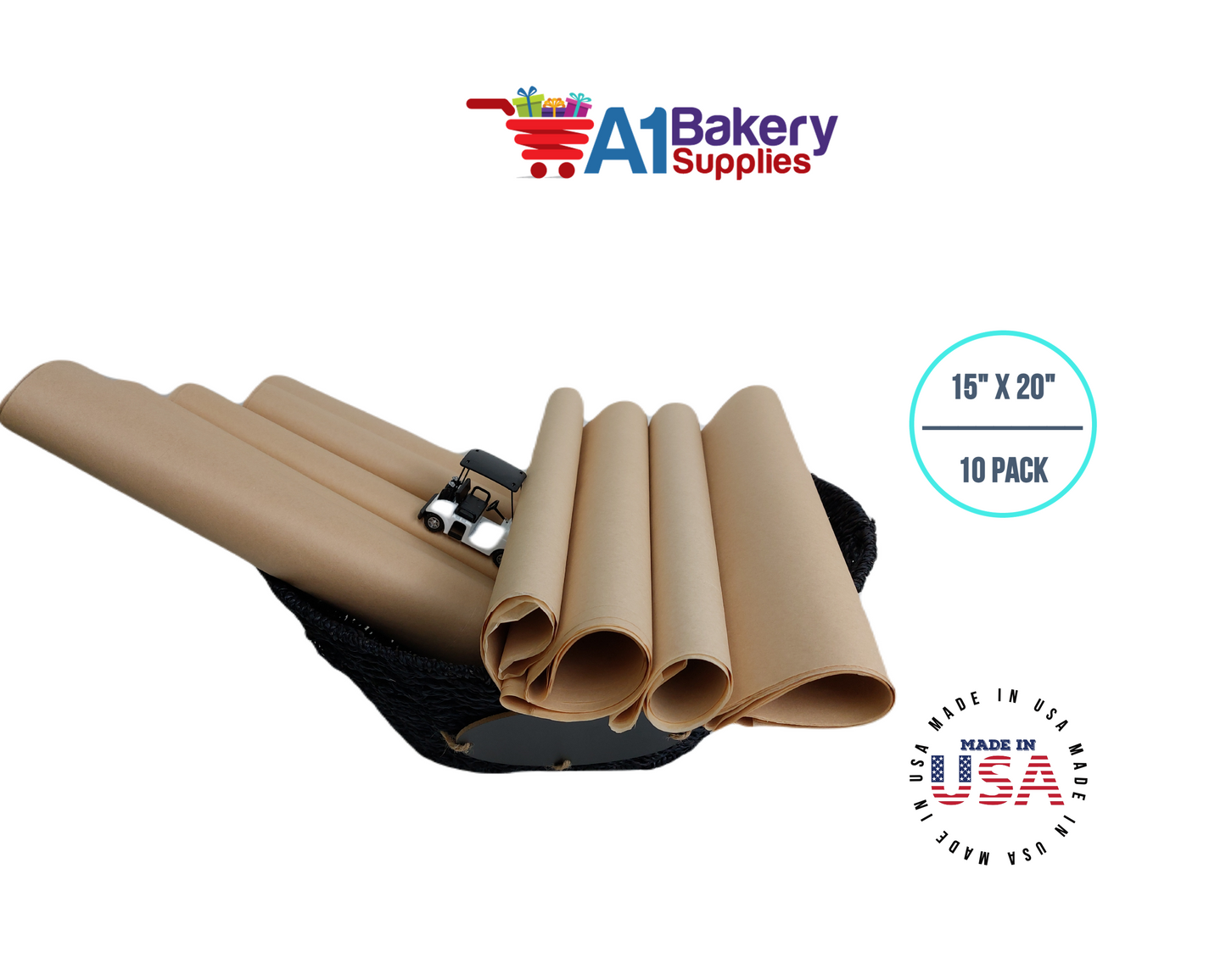 Solid Craft Tissue Paper Squares, Bulk10 Sheets, Premium Gift Wrap and Art Supplies for Birthdays, Holidays, or Presents by A1BakerySupplies, Small 15 Inch x 20 Inch