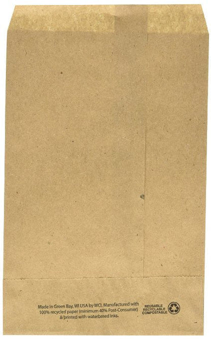 Kraft Flat Merchandise Bags, Medium, 1000 Pack - 6-1/4"x9-1/4"