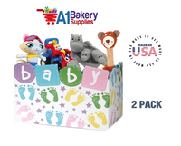 Baby Steps Basket Box, Theme Gift Box, Large 10.25 (Length) x 6 (Width) x 7.5 (Height), 2 Pack