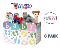 Baby Steps Basket Box, Theme Gift Box, Large 10.25 (Length) x 6 (Width) x 7.5 (Height), 6 Pack