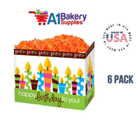 Birthday Party Basket Box, Theme Gift Box, Large 10.25 (Length) x 6 (Width) x 7.5 (Height), 6 Pack