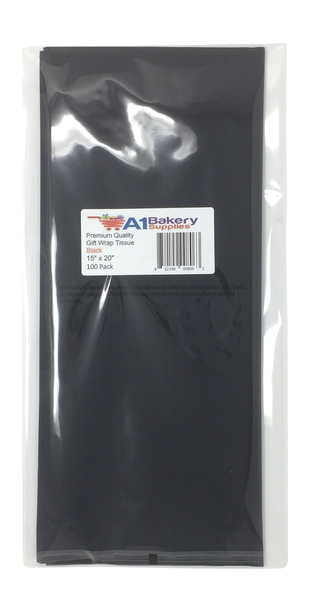 Black Tissue Paper Squares, Bulk 480 Sheets, Premium Gift Wrap and Art Supplies for Birthdays, Holidays, or Presents by A1BakerySupplies, Large 20 Inch x 30 Inch