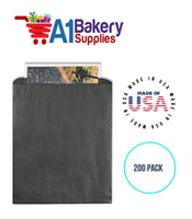 Black Flat Merchandise Bags, Medium, 200 Pack - 10"x13"