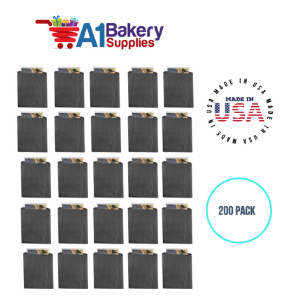Black Flat Merchandise Bags, Medium, 200 Pack - 10"x13"
