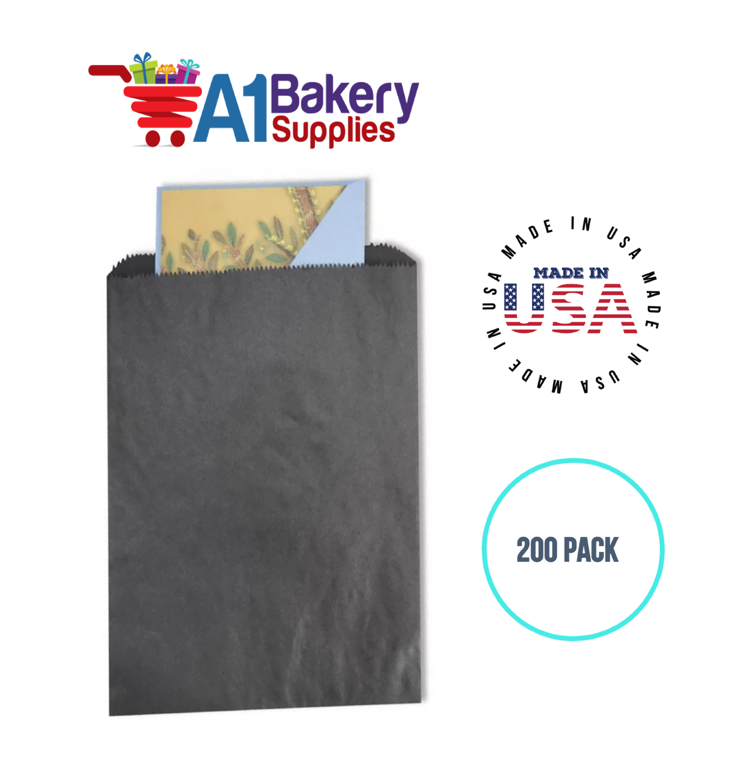 Black Flat Merchandise Bags, 10 x 13" - 200 Pack