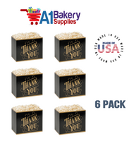 Black & Gold Thanks Basket Box, Theme Gift Box, Small 6.75 (Length) x 4 (Width) x 5 (Height), 6 Pack