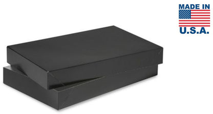 Black Color Apparel Box for Men Shirts Gift Wrap Packaging Boxes, 15 x 9 1/2 x 2" - 5 Pack, Small