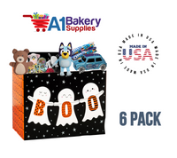 Boo Ghosts Basket Box, Theme Gift Box, Large 10.25 (Length) x 6 (Width) x 7.5 (Height), 6 Pack