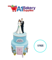 A1BakerySupplies Bride & Groom Figure Pl. 6 pack Wedding Accessories for Birthday Cake Decorations and Marriages