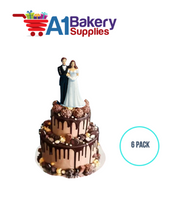 A1BakerySupplies Bride & Groom Pl. 6 pack Wedding Accessories for Birthday Cake Decorations and Marriages
