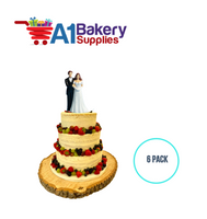 A1BakerySupplies Bride & Groom Pl. 6 pack Wedding Accessories for Birthday Cake Decorations and Marriages
