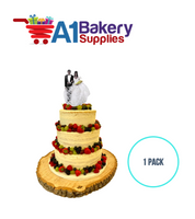 A1BakerySupplies Bride & Groom W/Lace Dress - A.A. 1 pack Wedding Accessories for Birthday Cake Decorations and Marriages
