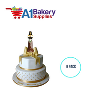 A1BakerySupplies Bridesmaid - Brown - A.A. 6 pack Wedding Accessories for Birthday Cake Decorations and Marriages