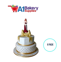 A1BakerySupplies Bridesmaid - Burgundy 6 pack Wedding Accessories for Birthday Cake Decorations and Marriages