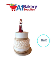 A1BakerySupplies Bridesmaid - Burgundy 6 pack Wedding Accessories for Birthday Cake Decorations and Marriages