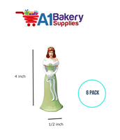 A1BakerySupplies Bridesmaid - Green 6 pack Wedding Accessories for Birthday Cake Decorations and Marriages