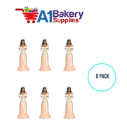 A1BakerySupplies Bridesmaid - Peach - A.A. 6 pack Wedding Accessories for Birthday Cake Decorations and Marriages