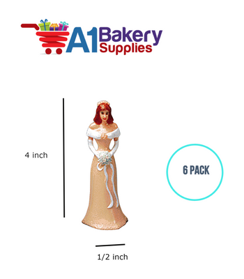A1BakerySupplies Bridesmaid - Peach 6 pack Wedding Accessories for Birthday Cake Decorations and Marriages