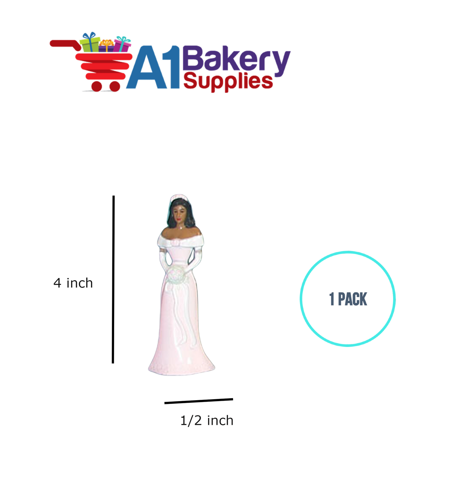 A1BakerySupplies Bridesmaid - Pink - A.A. 1 pack Wedding Accessories for Birthday Cake Decorations and Marriages