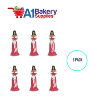 A1BakerySupplies Bridesmaid - Red - A.A. 6 pack Wedding Accessories for Birthday Cake Decorations and Marriages
