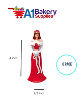 A1BakerySupplies Bridesmaid - Red 6 pack Wedding Accessories for Birthday Cake Decorations and Marriages