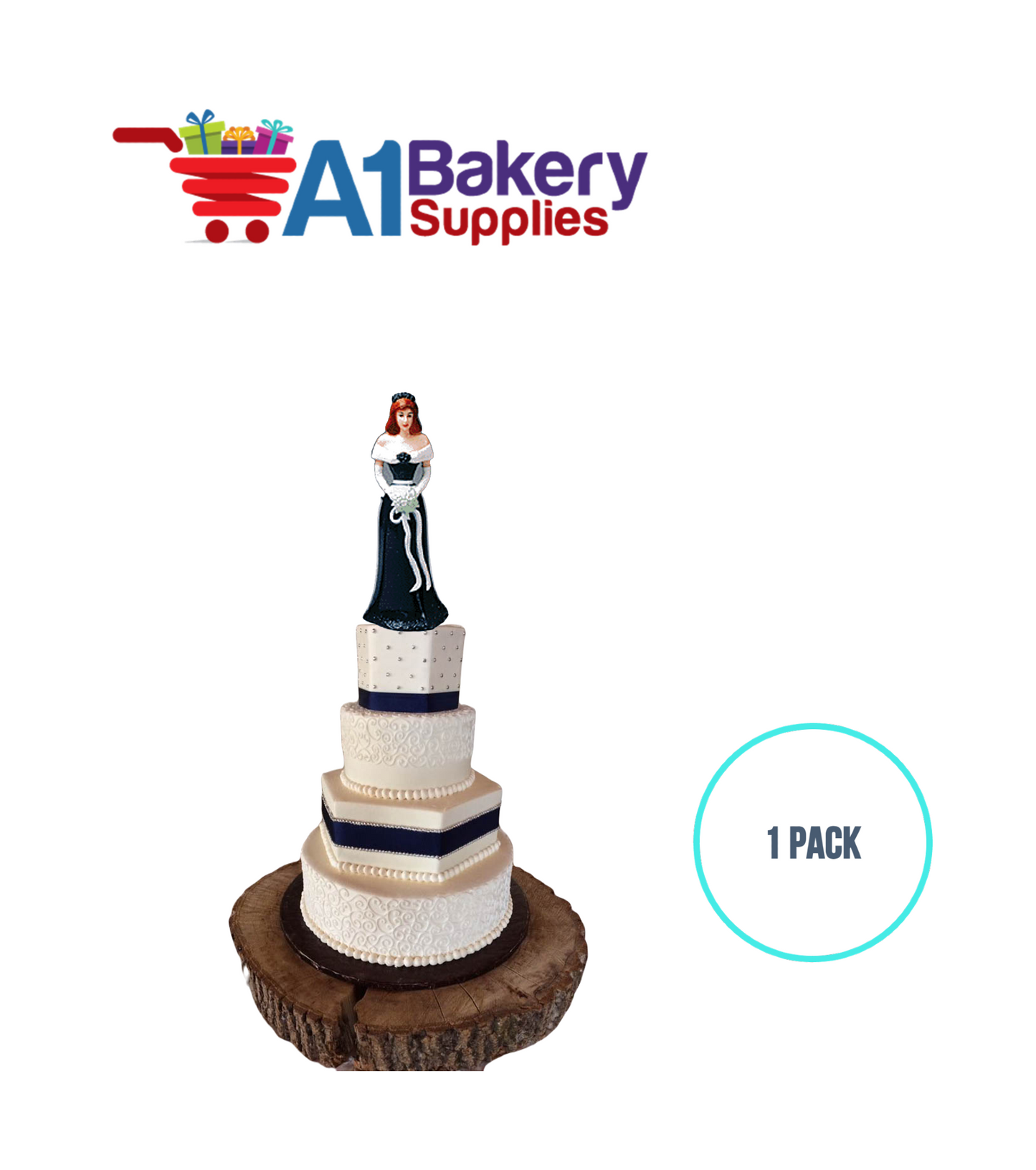 A1BakerySupplies Bridesmaid - Teal 1 pack Wedding Accessories for Birthday Cake Decorations and Marriages