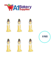 A1BakerySupplies Bridesmaid - Yellow - A.A. 6 pack Wedding Accessories for Birthday Cake Decorations and Marriages