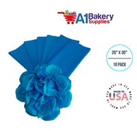 Brilliant Blue Bulk Tissue Paper 20 Inch x 30 Inch - 10 Sheets premium Tissue Paper