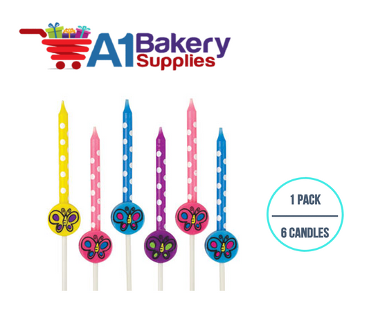 A1BakerySupplies Cake deco Candle Sets - Butterflies 1 pack for Birthday Cake Decorations and Anniversary
