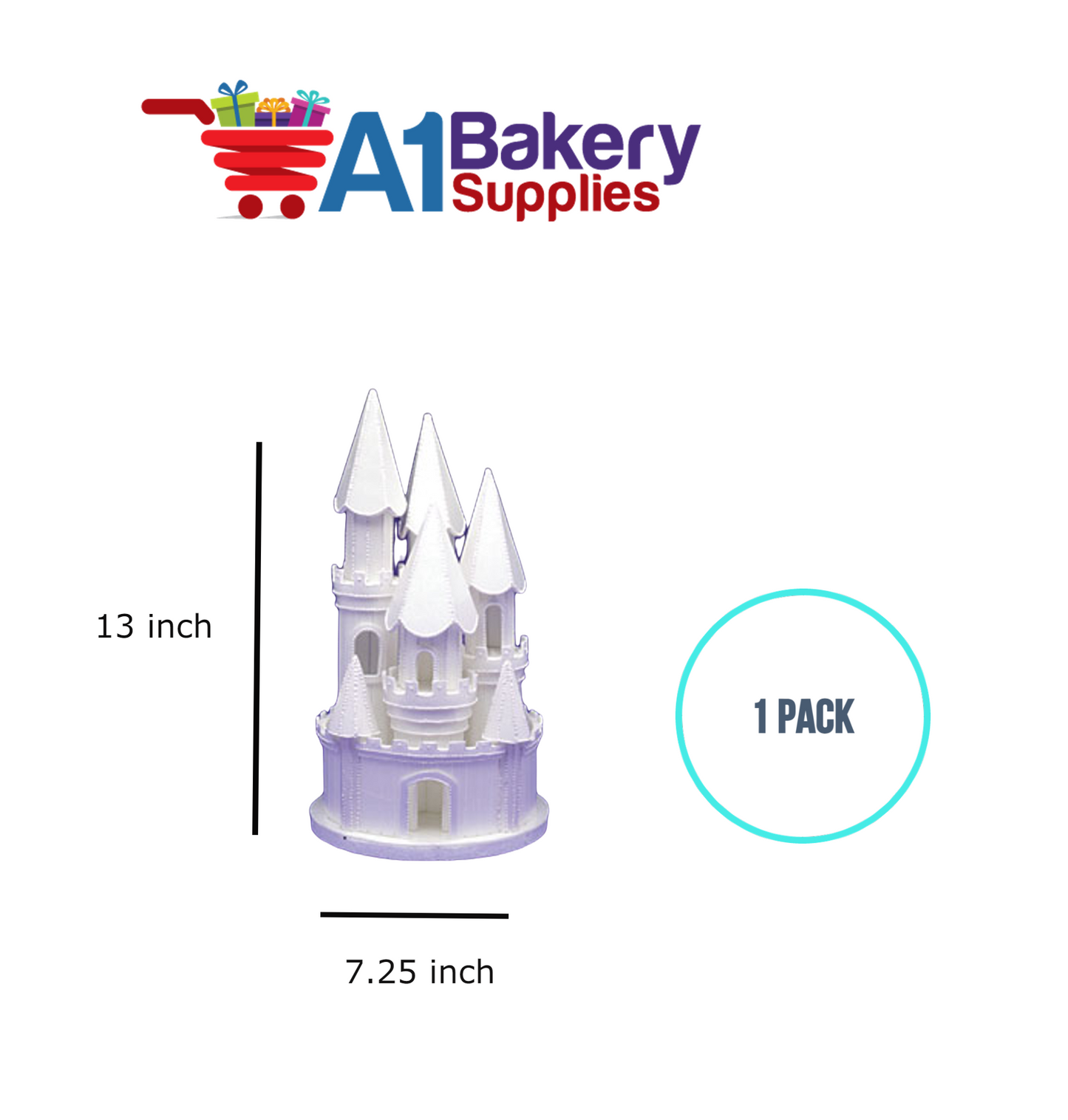 A1BakerySupplies Castle #8 Lighted! - White 1 pack Wedding Accessories for Birthday Cake Decorations and Marriages
