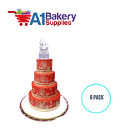 A1BakerySupplies Castle #8 w/Door - White 6 pack Wedding Accessories for Birthday Cake Decorations and Marriages