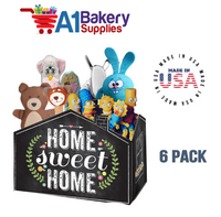 Chalkboard Home Sweet Home Basket Box, Theme Gift Box, Large 10.25 (Length) x 6 (Width) x 7.5 (Height), 6 Pack