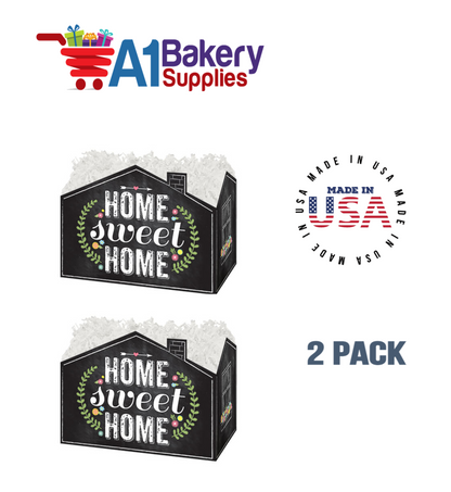 Chalkboard Home Sweet Home Basket Box, Theme Gift Box, Small 6.75 (Length) x 4 (Width) x 5 (Height), 2 Pack