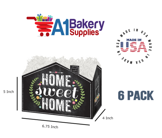 Chalkboard Home Sweet Home Basket Box, Theme Gift Box, Small 6.75 (Length) x 4 (Width) x 5 (Height), 6 Pack