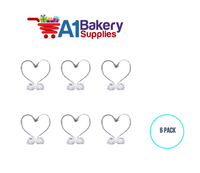 A1BakerySupplies Clear Swan Heart 6 pack Wedding Accessories for Birthday Cake Decorations and Marriages