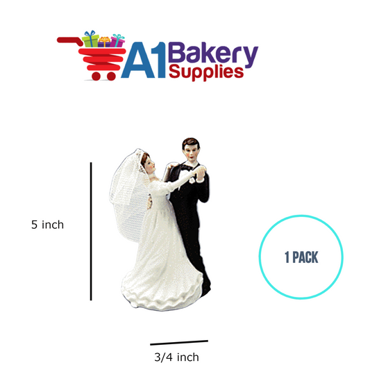 A1BakerySupplies Dancing On Air Couple - 5-3/4" 1 pack Wedding Accessories for Birthday Cake Decorations and Marriages