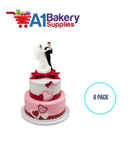 A1BakerySupplies Dancing On Air Couple - 5-3/4" 6 pack Wedding Accessories for Birthday Cake Decorations and Marriages