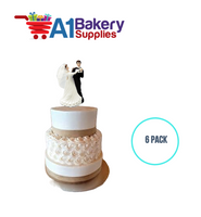 A1BakerySupplies Dancing On Air Couple - 5-3/4" 6 pack Wedding Accessories for Birthday Cake Decorations and Marriages