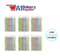 A1BakerySupplies Diamond Dot Birthday Candles Multi 6 pack for Birthday Cake Decorations and Anniversary