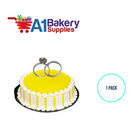 A1BakerySupplies Diamond Ring & Band Pl. Set 1 pack Wedding Accessories for Birthday Cake Decorations and Marriages