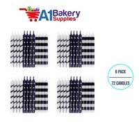A1BakerySupplies Dots & Stripes Birthday Candles 6 pack for Birthday Cake Decorations and Anniversary