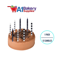 A1BakerySupplies Dots & Stripes Birthday Candles 1 pack for Birthday Cake Decorations and Anniversary