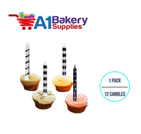 A1BakerySupplies Dots & Stripes Birthday Candles 1 pack for Birthday Cake Decorations and Anniversary